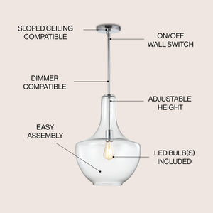 Watts 1 - light mid - century modern iron/glass led pendant - Tuesday Morning - Pendants