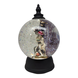 Spooky Love Skeleton Lighted Snow Globe