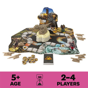 Jurassic World Dominion, Stomp N` Smash Board Game Sensory Dinosaur Toy with Kinetic Sand Jurassic Park Movie Family Game