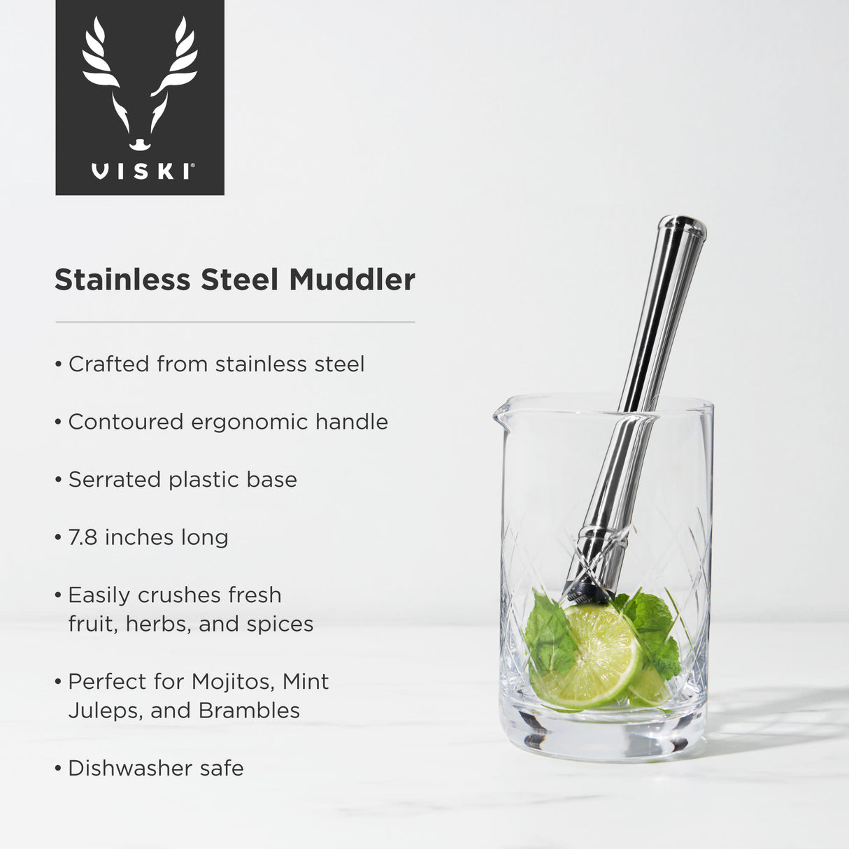 Harrison muddler in silver viski®