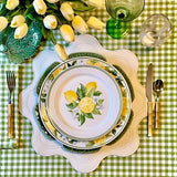 Haven White Wavy Edge Faux Leather Placemat