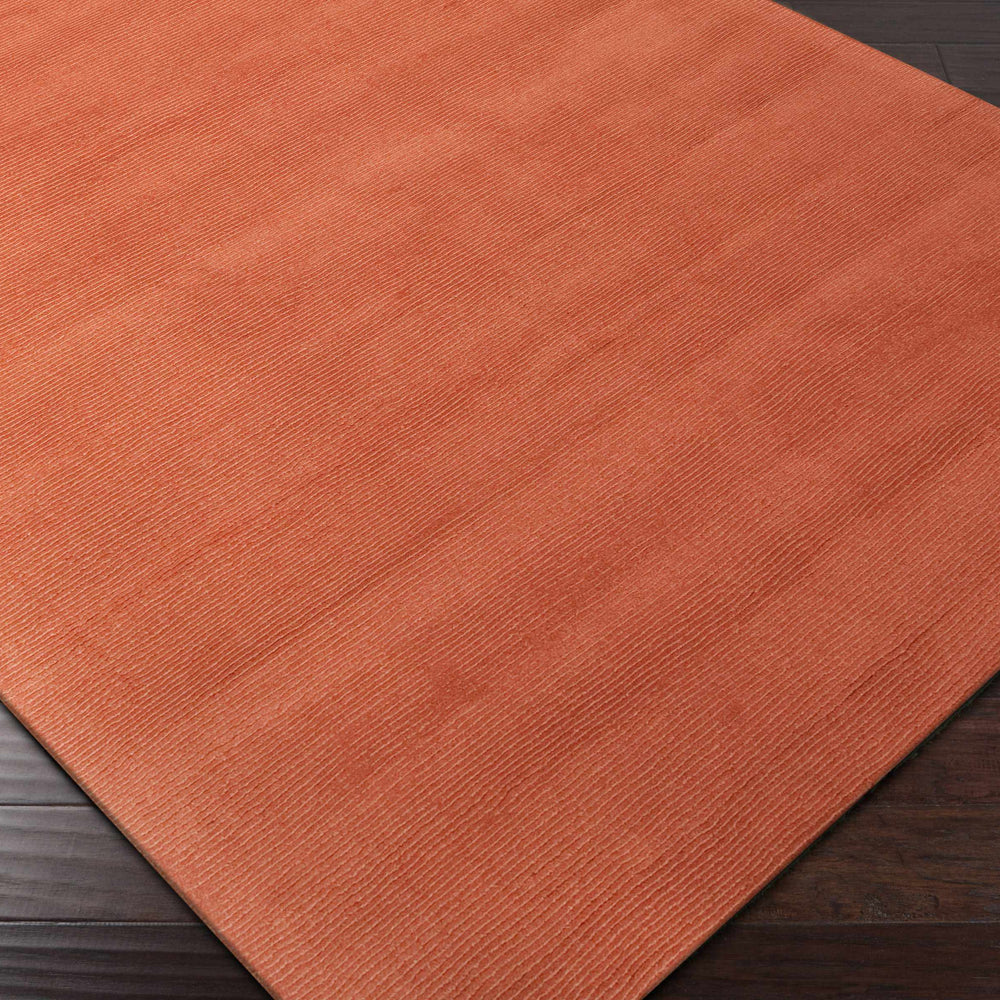 Brockton Solid Orange Wool Rug