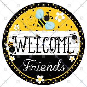 Welcome Friends Bumblebee Sign