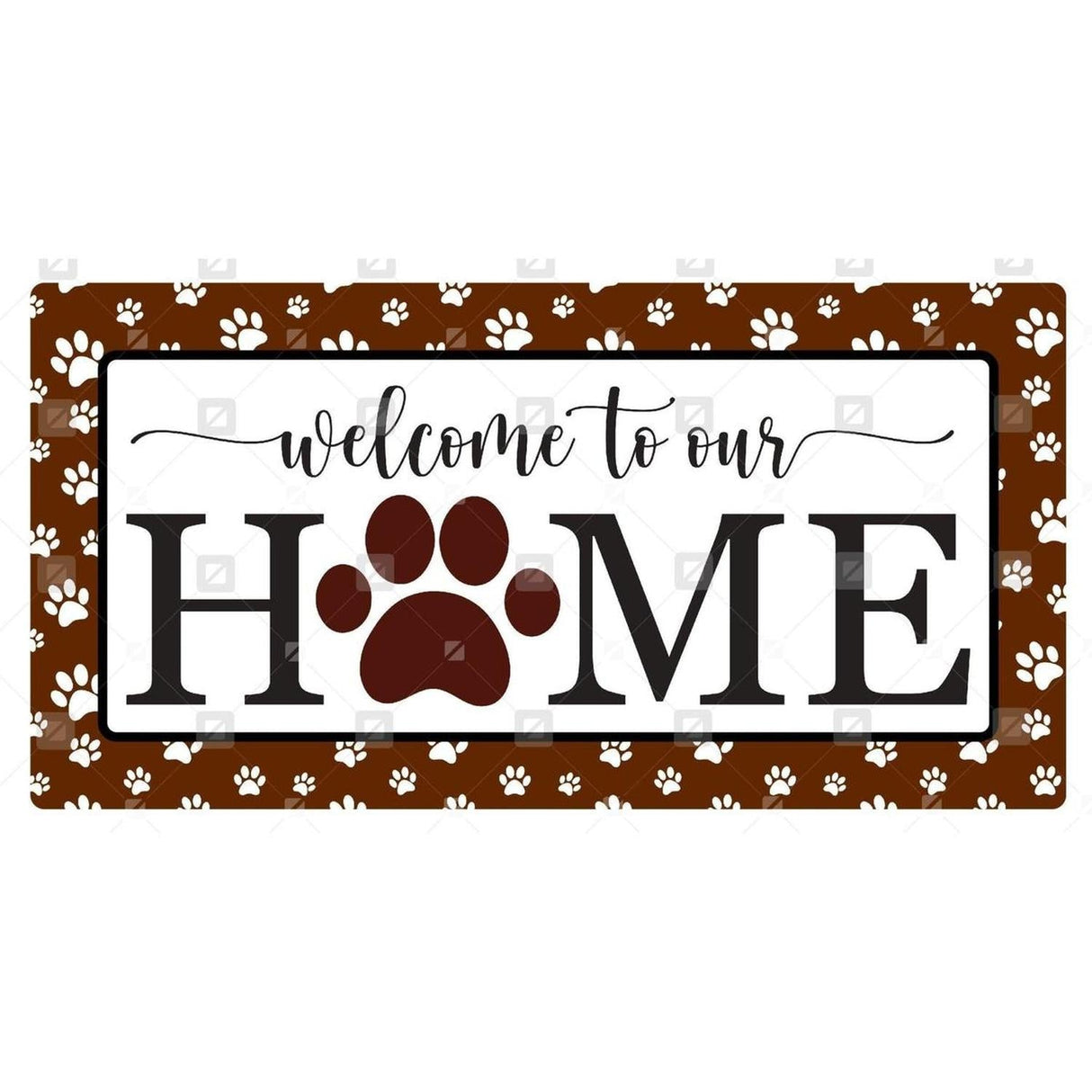 Welcome To Our Home Paw Sign - Wreath Enhancement
