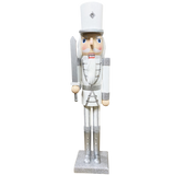 Classic Silver Nutcracker - 2 Feet Tall - with Sword