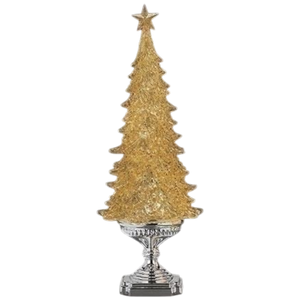 Gold Lighted Glitter Swirl Tree – 20 Inch
