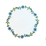 Unity White Blue Round Faux Leather Placemats