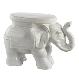 White ceramic garden stool accent - Tuesday Morning - Outdoor Tables