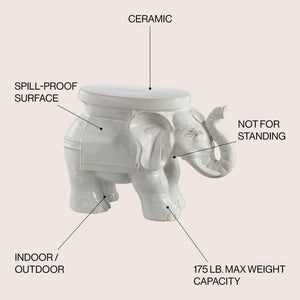 White ceramic garden stool accent - Tuesday Morning - Outdoor Tables