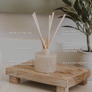 Cashmere and Vanilla White Translucent Tinted Glass Jar Reed Diffuser