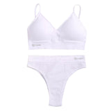 Talmont Seamless Ribbed Bra & Panty Set – Soft, Stretchy Lounge Lingerie with Removable Pads