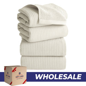 NOLA 4-Pack 100% Turkish Cotton Hand Towels – Waffle 600 GSM Wholesale Case Pack of 24