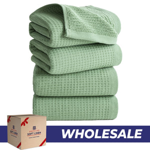 NOLA 4-Pack 100% Turkish Cotton Hand Towels – Waffle 600 GSM Wholesale Case Pack of 24