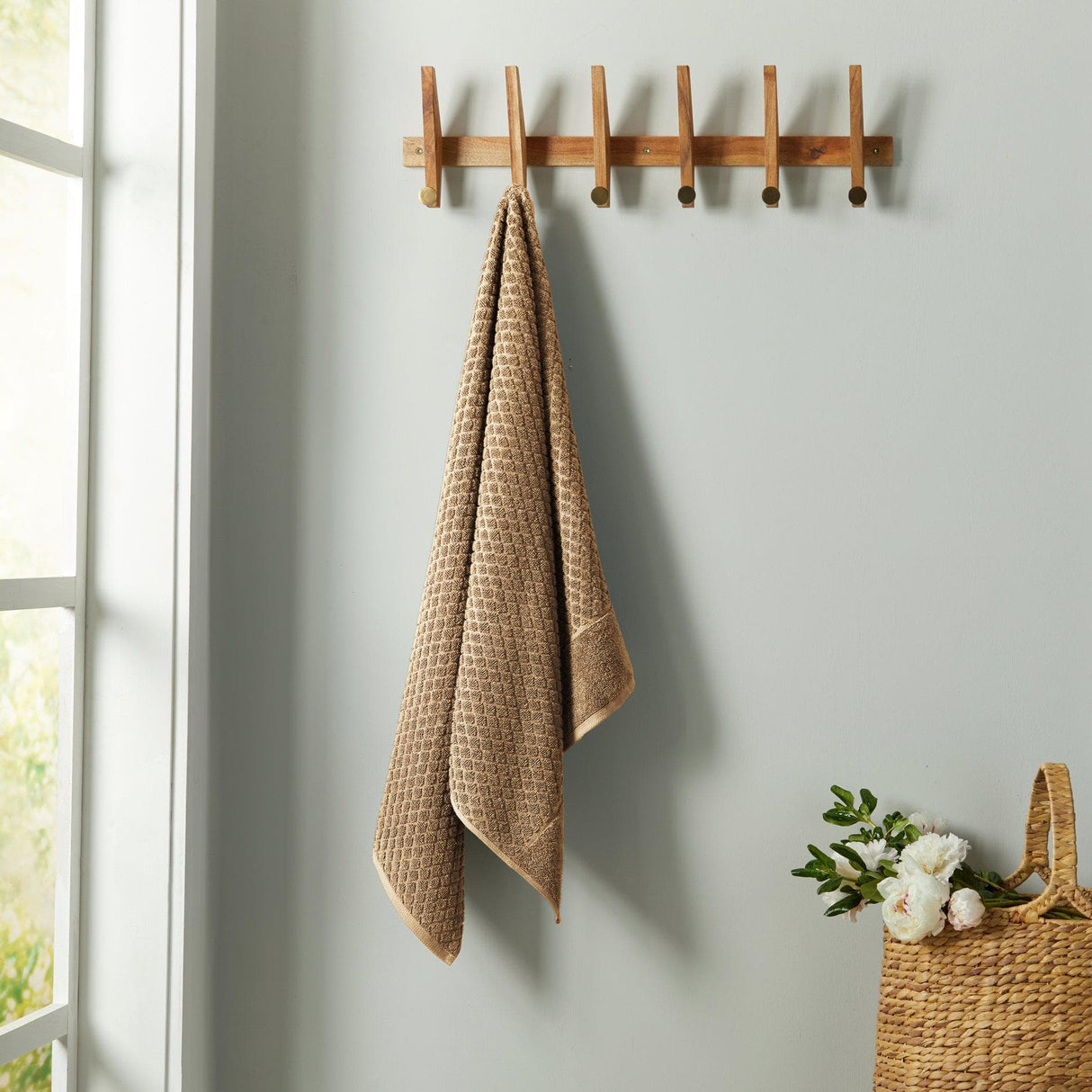 Cotton diamond waffle weave bath towel set - grayson collection