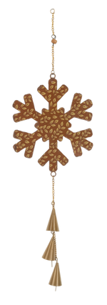 Oversized Snowflake Bell Ornament - Champagne Gold