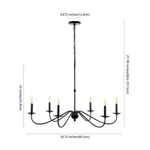 Wicklow 6 - light bohemian farmhouse iron led chandelier - Tuesday Morning - Chandeliers