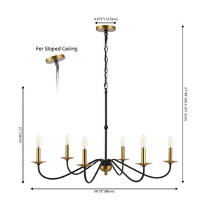 Wicklow 6 - light bohemian farmhouse iron led chandelier - Tuesday Morning - Chandeliers