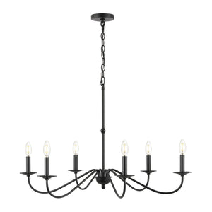 Wicklow 6 - light bohemian farmhouse iron led chandelier - Tuesday Morning - Chandeliers