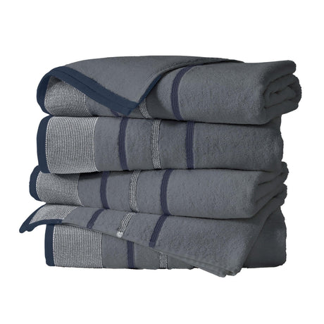 Decorative cotton stripe bath towel set - noelle collection
