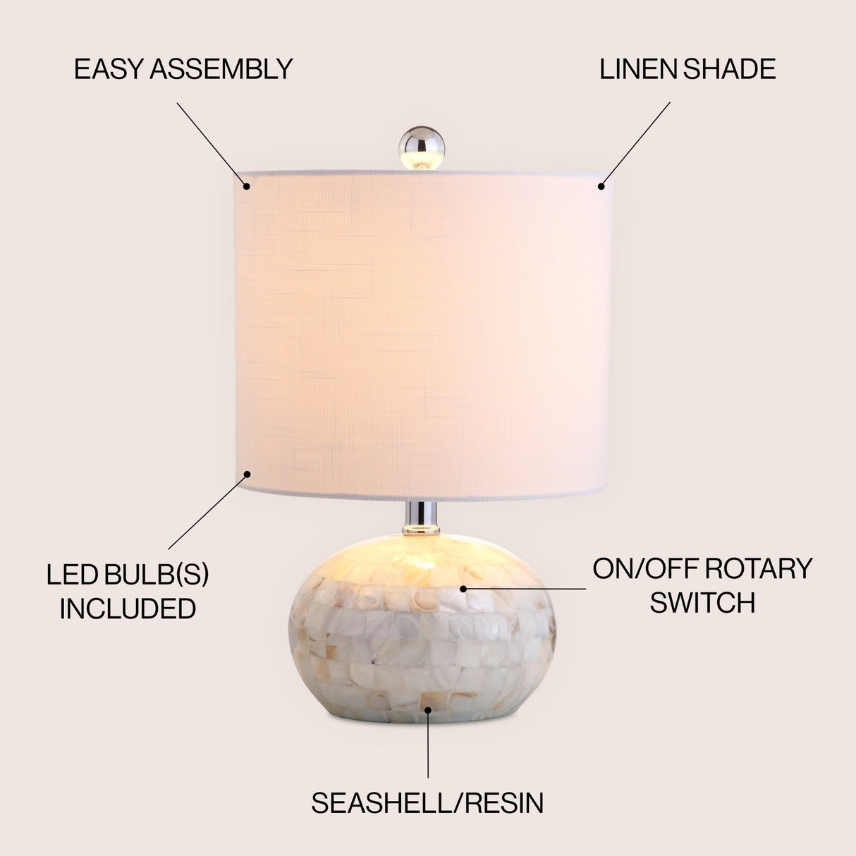 Wilson seashell led table lamp - Tuesday Morning - Table Lamps