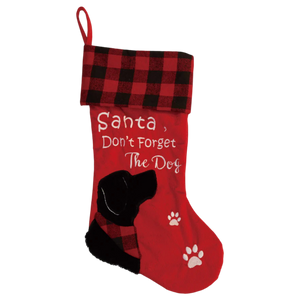 Santa Don't Forget the Dog Stocking - Embroidered