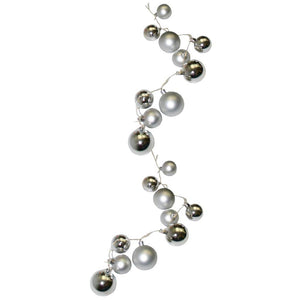 Lighted Ornament Strung 58" Garland - Silver