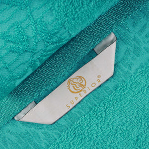 Cotton Floral Jacquard Border Bath Towel Set of 4 - Bath Towel by Superior Brand