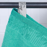 Cotton Floral Jacquard Border Bath Towel Set of 4 - Bath Towel by Superior Brand