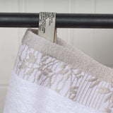 Cotton Floral Jacquard Border Bath Towel Set of 4 - Bath Towel by Superior Brand