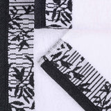 Cotton Floral Jacquard Border Bath Towel Set of 4 - Bath Towel by Superior Brand