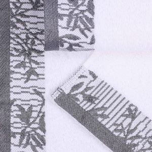 Cotton Floral Jacquard Border Bath Towel Set of 4 - Bath Towel by Superior Brand