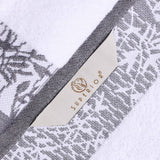 Cotton Floral Jacquard Border Bath Towel Set of 4 - Bath Towel by Superior Brand