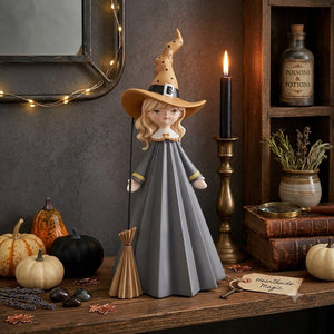 GIRL WITCH WITH BROOM