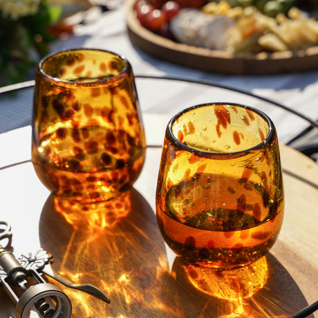 Tortuga-recycled-stemless-wine-glass-set-by-twine-living-Wine-Glasses
