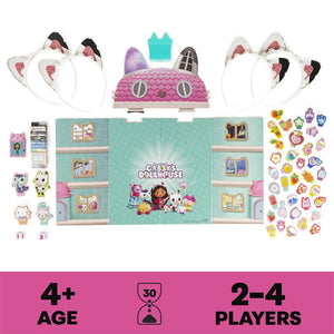 Gabby’s Dollhouse Meow-Mazing Board Game Based on The DreamWorks Netflix Show with 4 Kitty Headbands