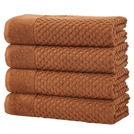 Cotton diamond waffle weave bath towel set - grayson collection