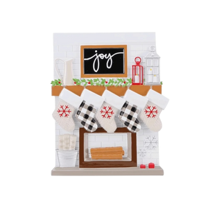Fireplace Mantle Family of 5 Ornament