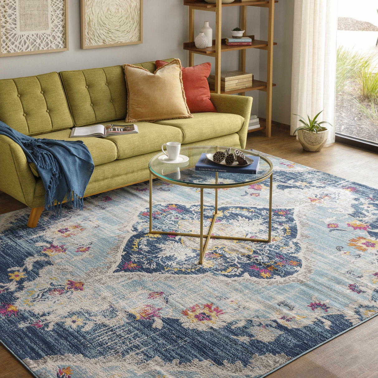 Wallsburg Blue Area Rug
