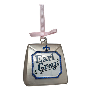 Distinguished Elegance: Earl Grey Tea Glass Ornament