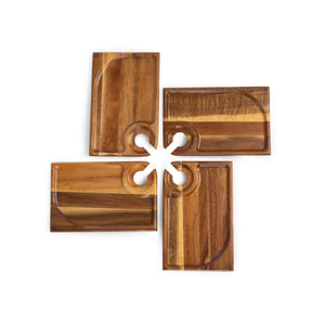 Rectangle Wine Appetizer Plate Set of 4