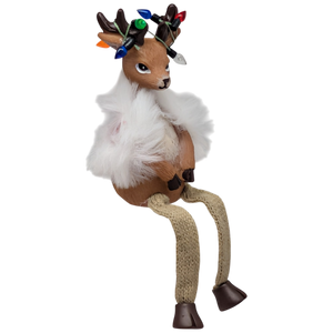 Reindeer Shelfsitter Wearing a Furry Shawl