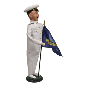 Navy Man with Flag