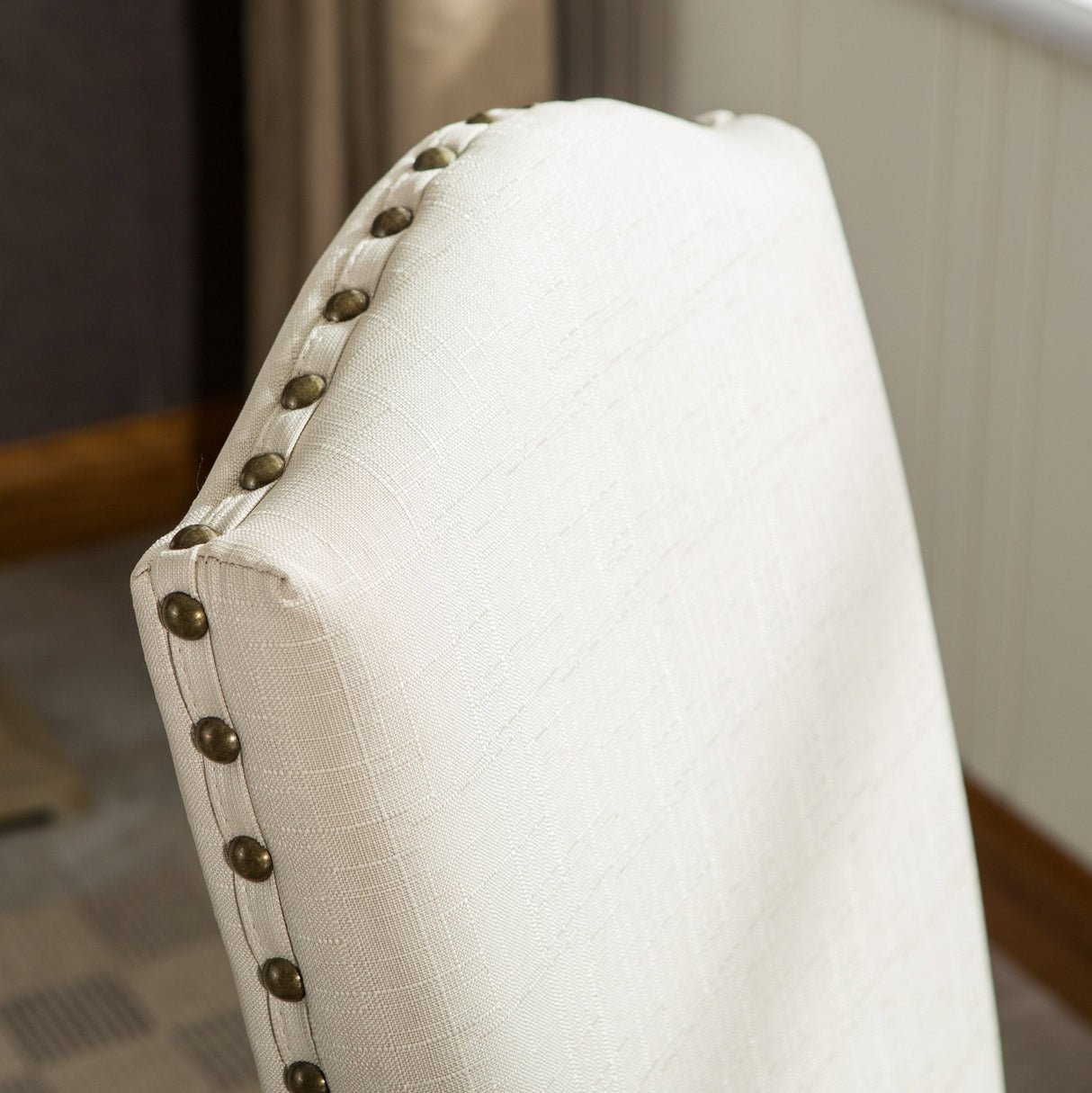 Wolen Upholstered Dining Chair with Nailhead Trim and High Back, Set of 2 - Dining Chairs