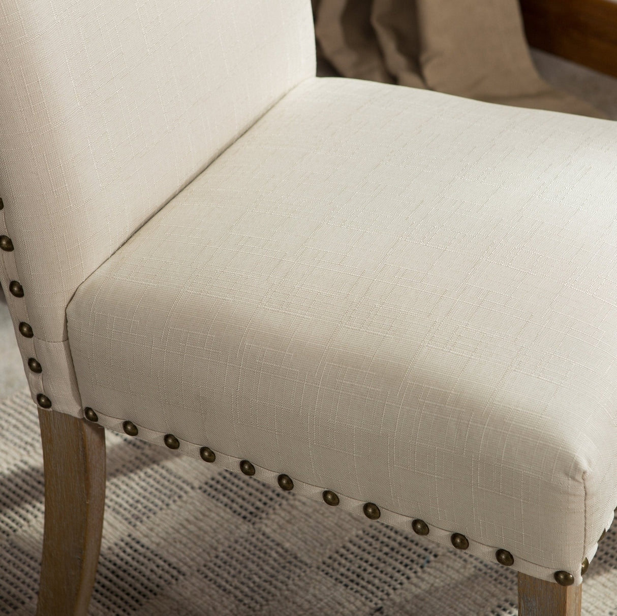 Wolen Upholstered Dining Chair with Nailhead Trim and High Back, Set of 2 - Dining Chairs