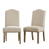 Wolen Upholstered Dining Chair with Nailhead Trim and High Back, Set of 2 - Dining Chairs