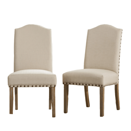 Wolen Upholstered Dining Chair with Nailhead Trim and High Back, Set of 2 - Dining Chairs