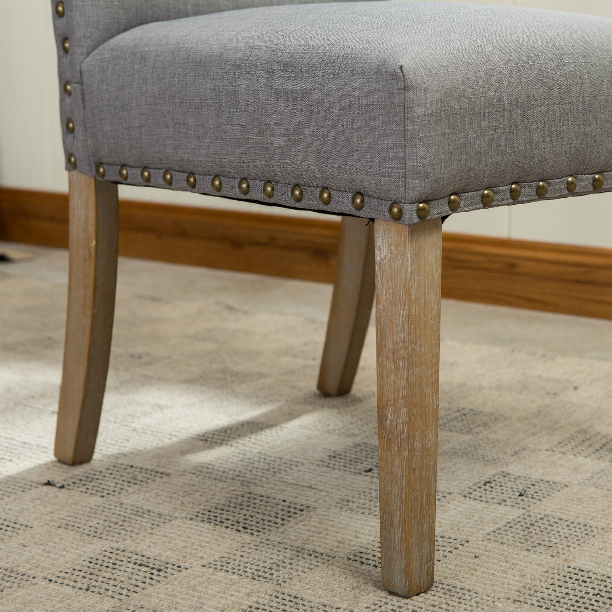 Wolen Upholstered Dining Chair with Nailhead Trim and High Back, Set of 2 - Dining Chairs