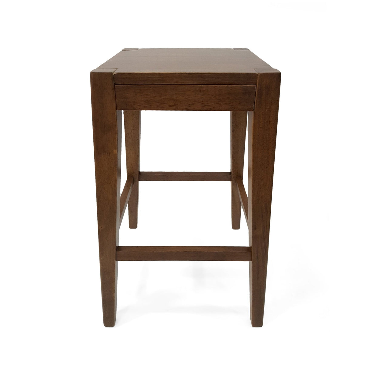 Wood Counter Stool with Armless Design and Footrest, Set of 2 - Counter Stools