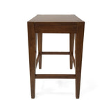 Wood Counter Stool with Armless Design and Footrest, Set of 2 - Counter Stools