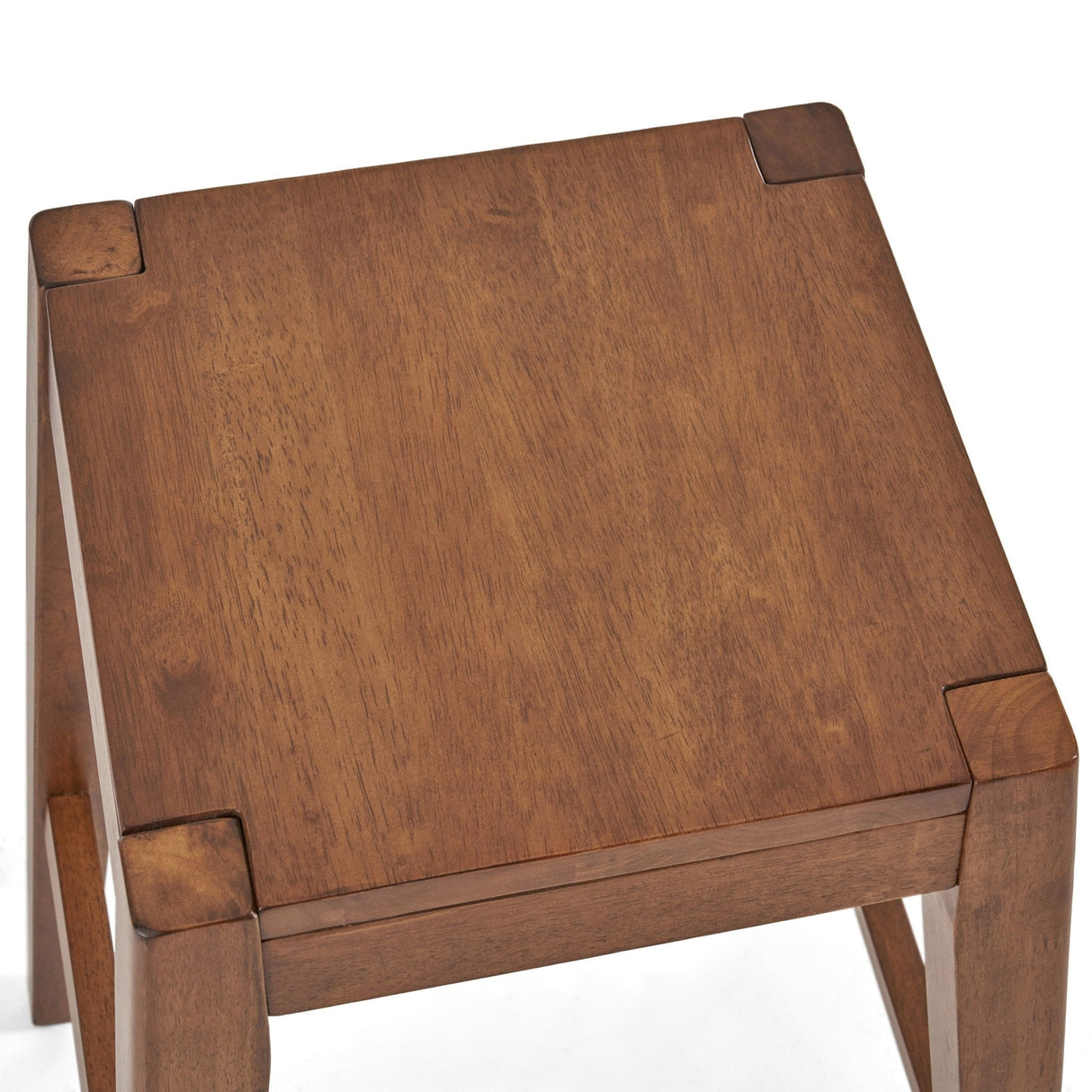 Wood Counter Stool with Armless Design and Footrest, Set of 2 - Counter Stools